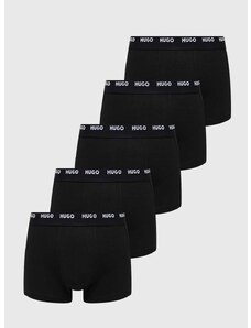 Bokserice HUGO 5-pack za muškarce, boja: crna