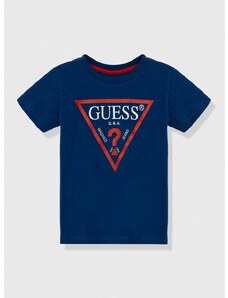 Dječja pamučna majica kratkih rukava Guess s tiskom