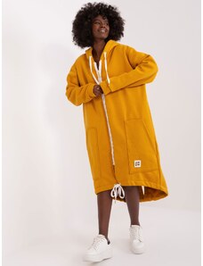 Fashionhunters Dark yellow insulated oversize sweatshirt
