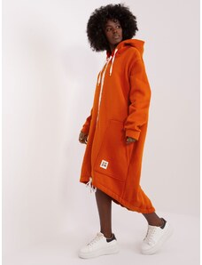 Fashionhunters Dark orange zip-up sweatshirt