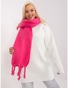 Fashionhunters Dark pink smooth scarf with fringe