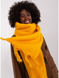 Fashionhunters Dark yellow wide women's scarf