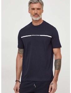 Pamučna majica Armani Exchange za muškarce, boja: tamno plava, s tiskom, 3DZTLG ZJ9JZ