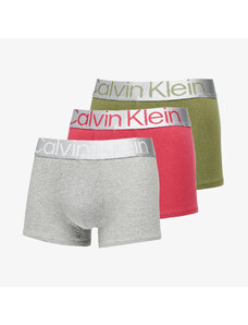 Calvin Klein Reconsidered Steel Cotton Trunk 3-Pack Olive Branch/ Grey Heather/ Red Bud