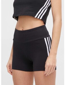 Kratke hlače adidas Originals 3-Stripes za žene, boja: crna, s uzorkom, visoki struk