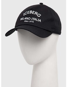 Pamučna kapa sa šiltom Iceberg boja: crna, s tiskom