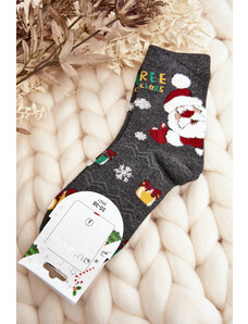 Kesi Women's Socks With Santa Claus Grey