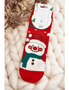 Kesi Women's Christmas Snowman Socks Red