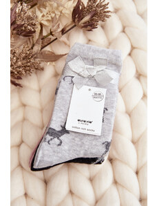 Kesi Women's Christmas Socks 3-Pack Grey and Black