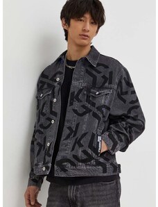 Traper jakna Karl Lagerfeld Jeans za muškarce, boja: siva, za prijelazno razdoblje, oversize