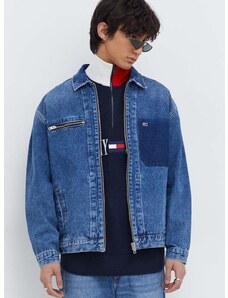 Pamučna traper jakna Tommy Jeans boja: tamno plava, za prijelazno razdoblje