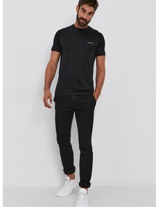 Majica kratkih rukava Emporio Armani za muškarce, boja: crna, glatki model, 8N1TD8 1JUVZ