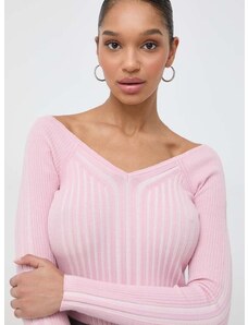 Pulover Guess za žene, boja: ružičasta, lagani