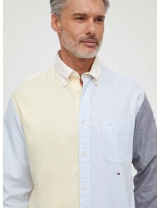 Košulja Tommy Hilfiger za muškarce, boja: žuta, regular, s button-down ovratnikom