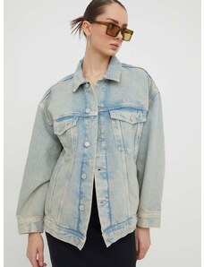 Traper jakna Tommy Jeans za žene, za prijelazno razdoblje, oversize