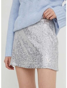 Suknja Abercrombie & Fitch boja: srebrna, mini, pencil