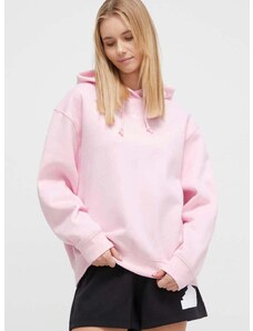 Dukserica adidas Originals Adicolor Essentials Boyfriend Hoodie za žene, boja: ružičasta, s kapuljačom, bez uzorka, IR5927
