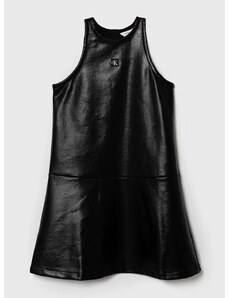 Dječja haljina Calvin Klein Jeans boja: crna, mini, širi se prema dolje