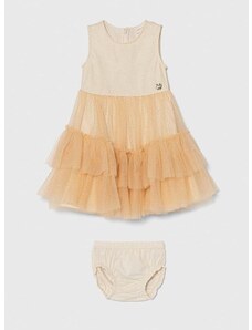 Dječja haljina Guess boja: bež, mini, širi se prema dolje
