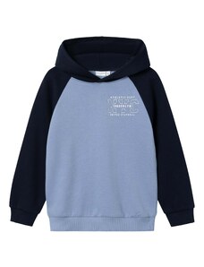 NAME IT Sweater majica 'Volmar' mornarsko plava / sivkasto plava / bijela