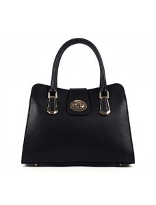 Luksuzna Talijanska torba od prave kože VERA ITALY "Delfeya", boja crna, 18x29cm