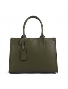 Luksuzna Talijanska torba od prave kože VERA ITALY "Beya", boja tamno zeleno, 22x30cm