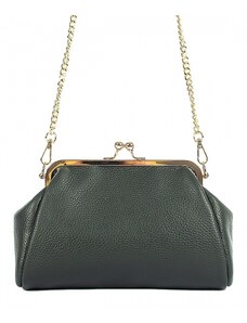 Luksuzna Talijanska torba od prave kože VERA ITALY "Moseta", boja tamno zeleno, 18x24cm