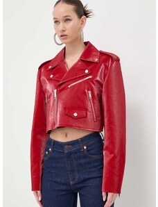 Rokerica Moschino Jeans za žene, boja: crvena, za prijelazno razdoblje