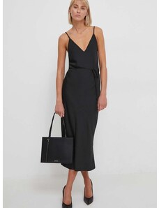 Haljina Calvin Klein boja: crna, maxi, ravna