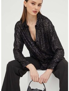 Košulja Abercrombie & Fitch za žene, boja: crna, regular, s klasičnim ovratnikom