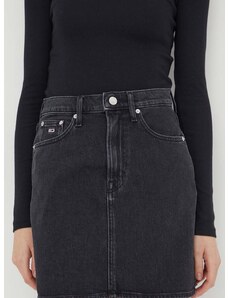 Traper suknja Tommy Jeans boja: crna, mini, pencil