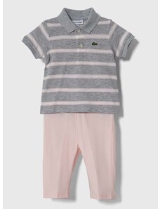 Pidžama za bebe Lacoste boja: siva, s uzorkom