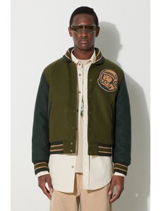Bomber jakna Billionaire Boys Club Astro Varsity za muškarce, boja: zelena, za prijelazno razdoblje, oversize, B23402