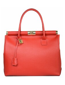 Luksuzna Talijanska torba od prave kože VERA ITALY "Kanape", boja crvena, 27x32cm