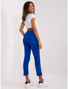 Fashionhunters Cobalt blue high-waisted basic trousers from Aprilia