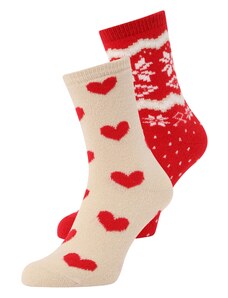Lindex Čarape crvena / bijela