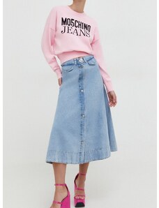Traper suknja Moschino Jeans midi, širi se prema dolje