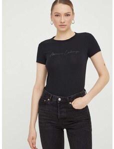 Majica kratkih rukava Armani Exchange za žene, boja: crna, 3DYT27 YJDTZ