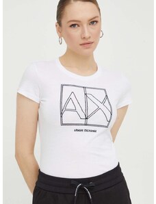 Pamučna majica Armani Exchange za žene, boja: bijela, 3DYT38 YJ8QZ
