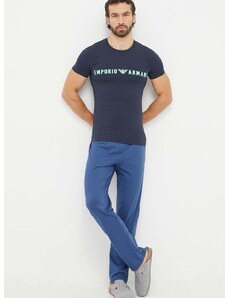 Homewear majica kratkih rukava Emporio Armani Underwear boja: tamno plava, s tiskom