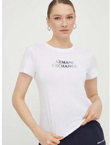 Pamučna majica Armani Exchange za žene, boja: bijela, 3DYT14 YJDGZ