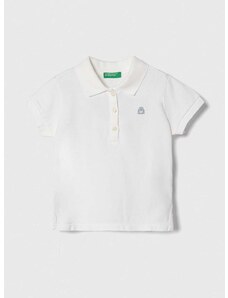 Dječja polo majica United Colors of Benetton boja: bijela, bez uzorka