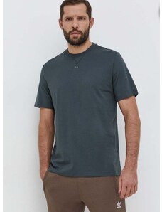 Pamučna majica adidas za muškarce, boja: zelena, bez uzorka IR9108