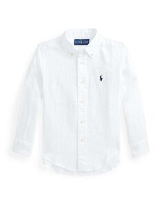 Dječja lanena košulja Polo Ralph Lauren boja: bijela