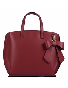 Luksuzna Talijanska torba od prave kože VERA ITALY "Nebasta", boja tamnocrvena, 33x46cm