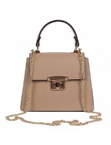 Luksuzna Talijanska torba od prave kože VERA ITALY "Tovena", boja taupe, 17x20cm