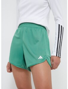 Kratke hlače za trening adidas Performance Pacer boja: zelena, bez uzorka, visoki struk