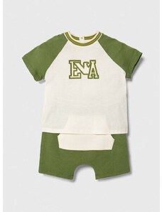Pamučni komplet za bebe Emporio Armani boja: zelena