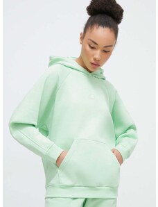 Dukserica adidas za žene, boja: zelena, s kapuljačom, bez uzorka