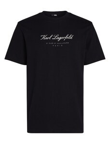 Karl Lagerfeld Majica ' Hotel Karl' crna / bijela